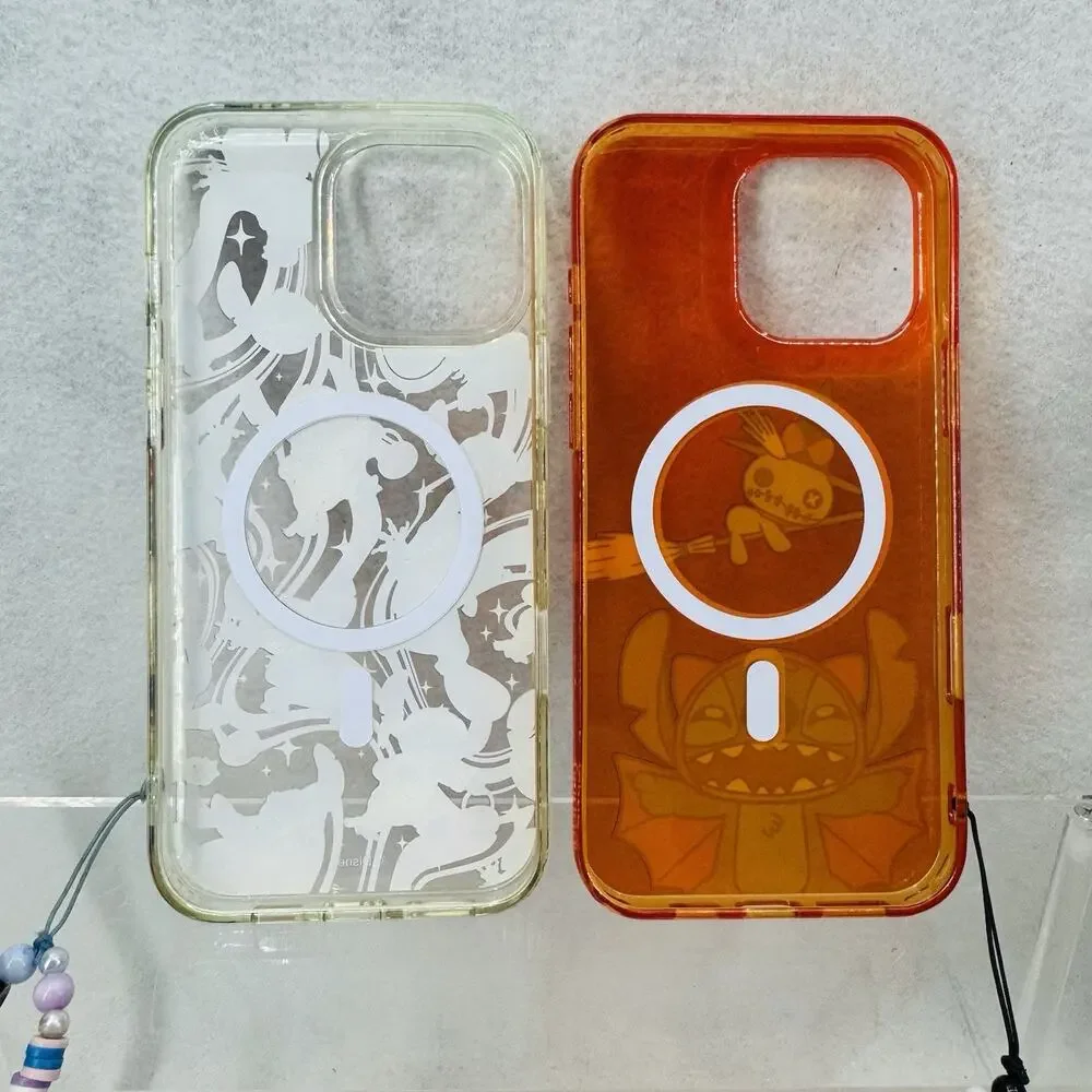 2 Disneys Lilo & Stitch Halloween iPhone 16 Pro Max Cases Mag Safe Wrist Straps